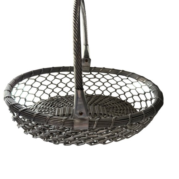 Andrea by Sadek 11.5” X 9” wire basket with moveable handle home decor farmhouse - Picture 1 of 8